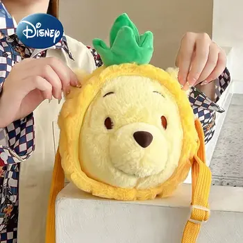 Disney Winnie Bear, Новая Плюшевая сумка для девочек, Мультяшная Милая Мини-сумка для девочек, Модная Косая сумка на одно плечо, Детский подарок На День Рождения
