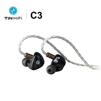 Tinhifi C3 Наушники-вкладыши с Монитором 10 мм PU + LCP Композитный Диафрагменный Динамический Драйвер Hi-Fi Проводные Наушники 0,78 мм Съемный Кабель