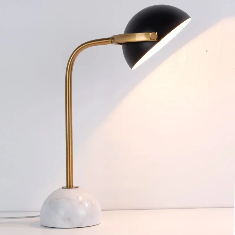 Креативная скандинавская минималистичная черная персонализированная модная настольная лампа с мраморным основанием прикроватный столик для спальни офисная настольная лампа